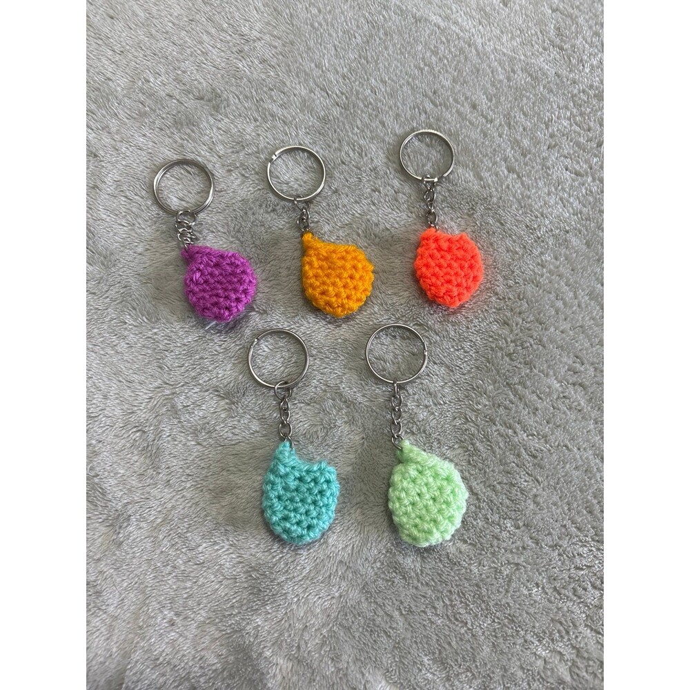Set of 5 keychain Aldi Quarter holder handmade crochet coin keeper multicolor